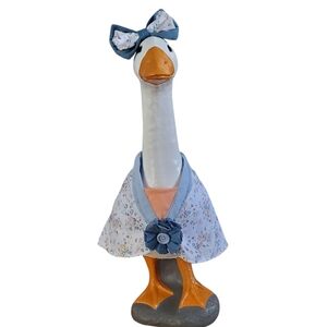 Porch Goose Cape/ Outfitfit With Bow Blue/ White Floral Print Homemade